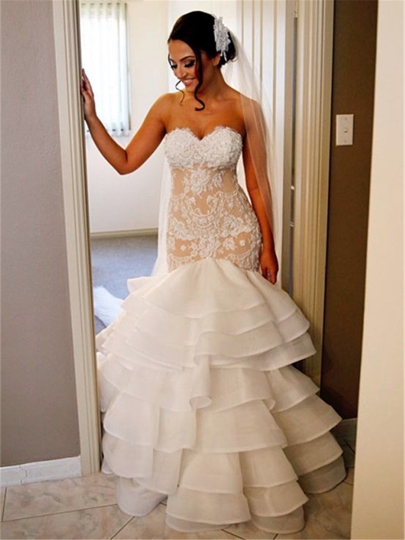 Tiered Champagne Bridesmaid Dresses