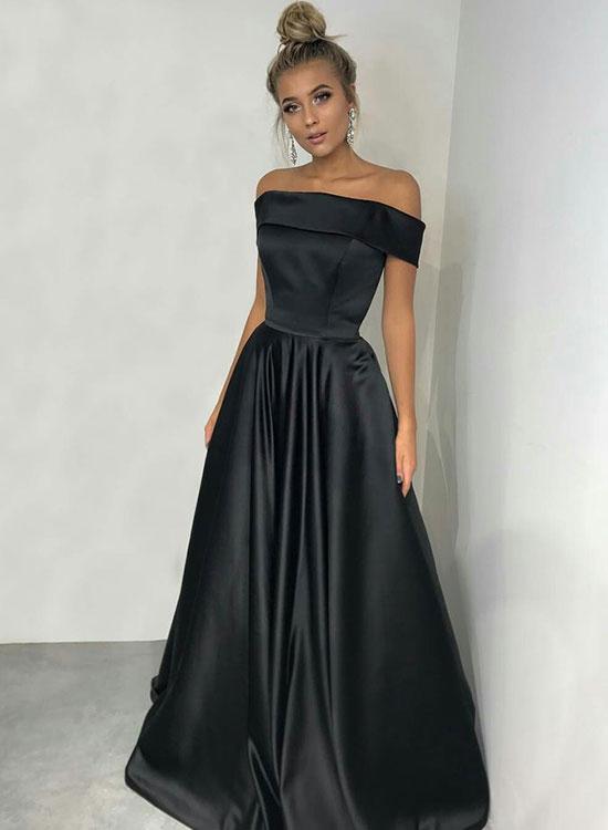 Fancy Elegant Black Plain and Long length Gown For Women