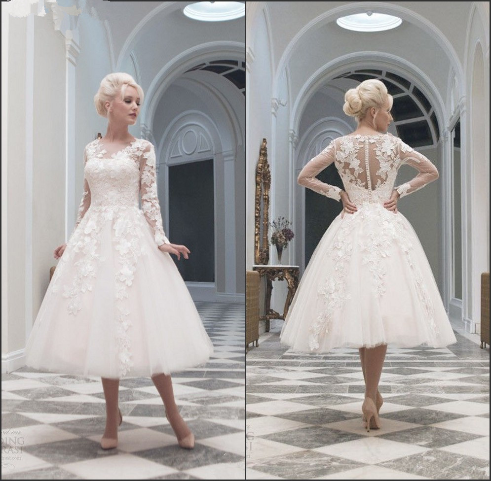 retro short wedding dress